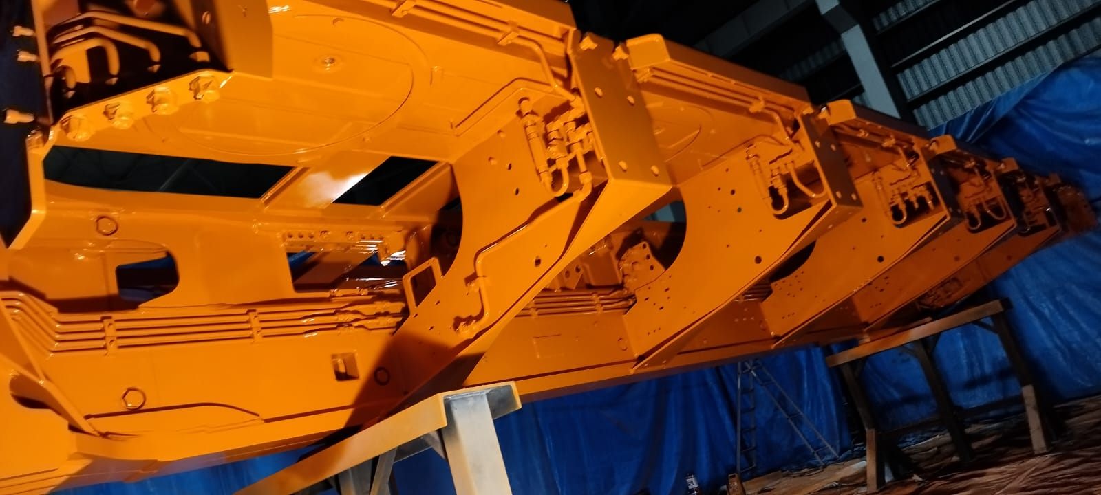 Finished heavy fabricated structure, painted and ready